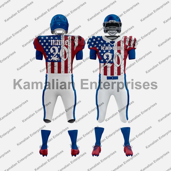 Sublimated American Football Team Uniform with Custom USA Design Manufacturers, Suppliers, Exporters in USA (United States)