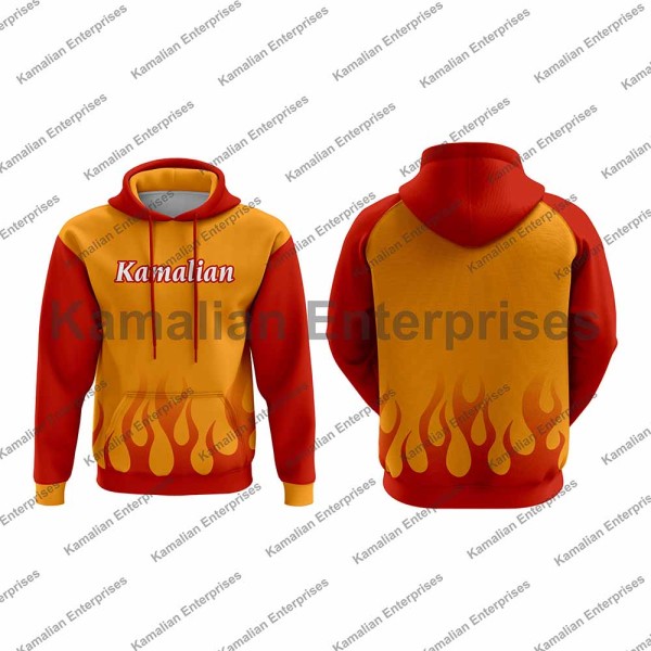 Trendy Graphic Flame Pattern Hooded Sweatshirt for All Season Comfort Manufacturers, Suppliers, Exporters in USA (United States)